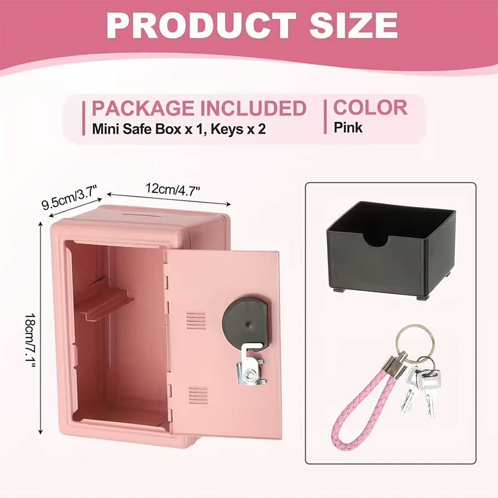 Metal Coin Bank with Lock & Key – Secure Cash Storage Box Piggy Bank with Combination Lock & Removable Drawer, Kids & Adults