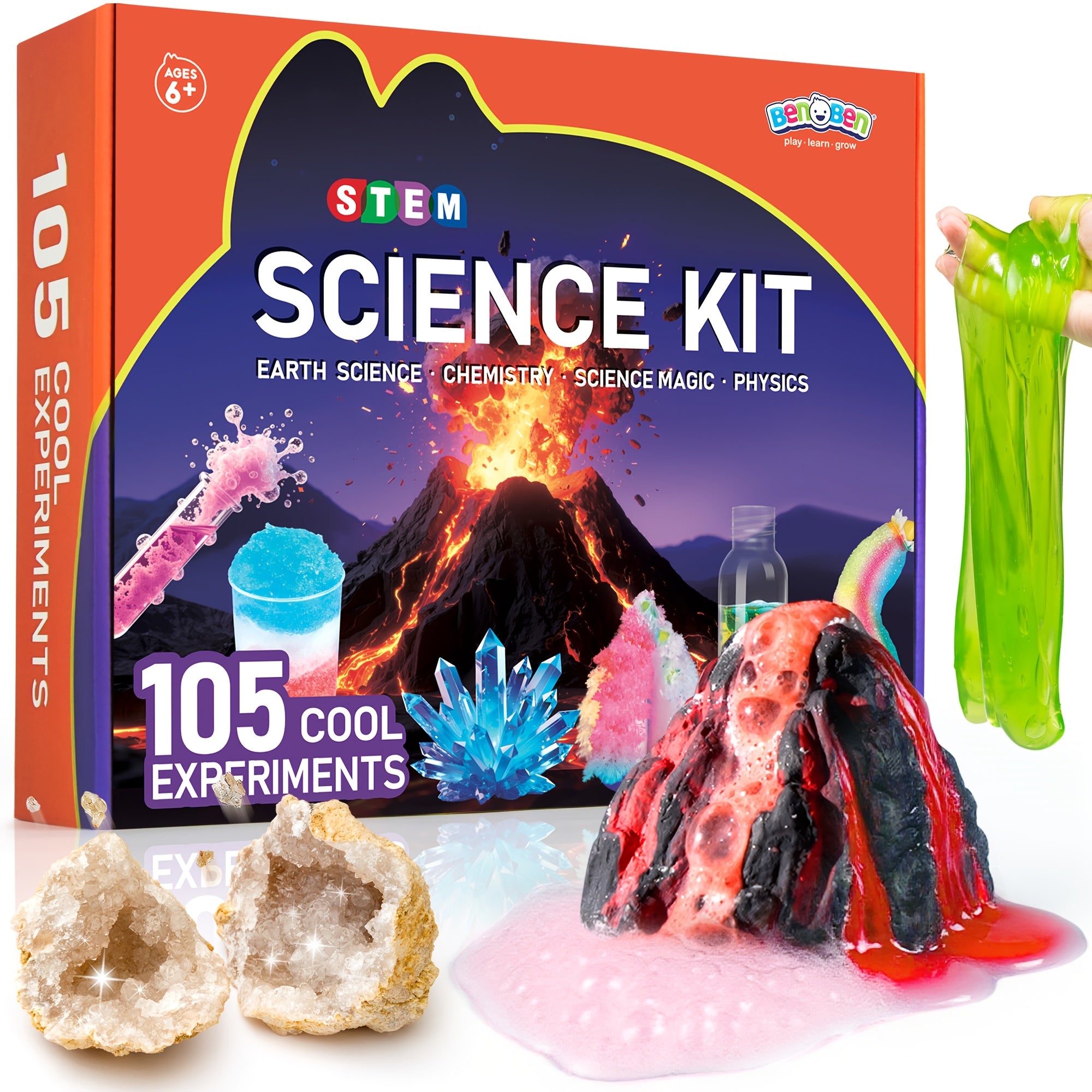 Science Kit for Kids 60/80/105 Lab Experiments – STEM Chemistry Set Growing Crystals & Reactions Educational Toy Gift for Boys & Girls Ages 6-12
