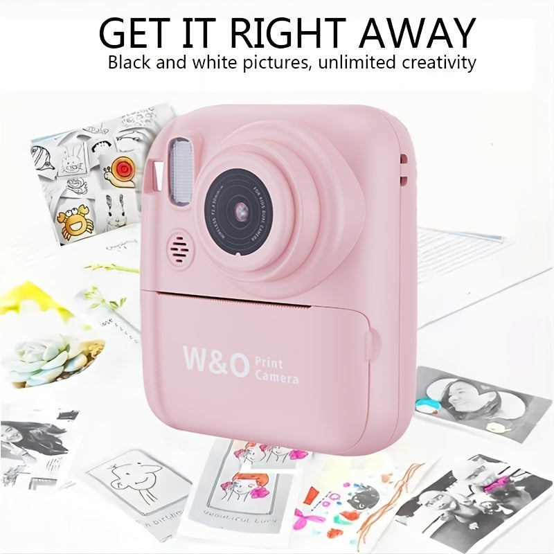 Kids Instant Print Camera 3-in-1 with MP3 Player & Puzzle Games - 2.4'' HD Screen Portable Digital Camera Toy with Print Paper 32GB Card Reader Lanyard Storage Bag Birthday Gift for Girls Boys