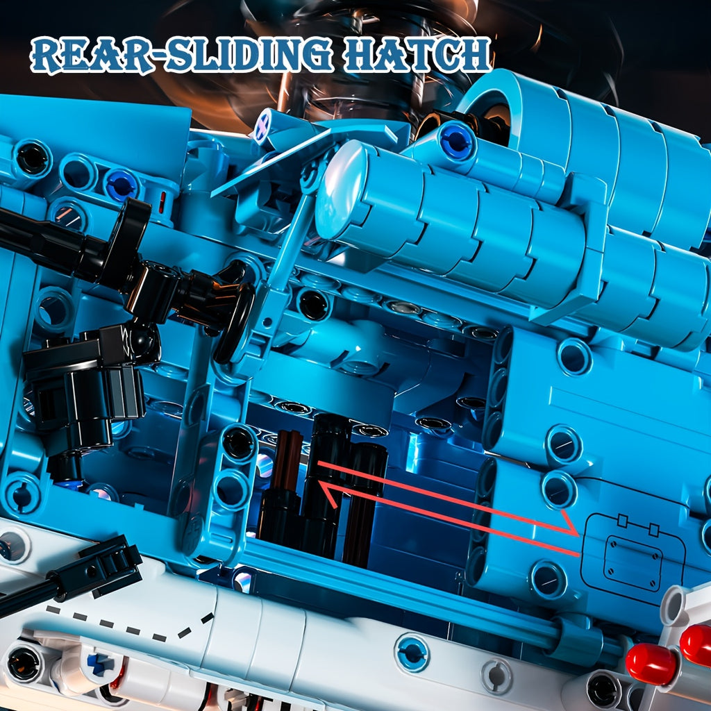 Helicopter Building Block Set 1711 Pieces for Adults Teens, Large Scale ABS Brick Model Kit Medium Difficulty, STEM Construction Display Toy Ages 14+, Birthday Christmas Gift for Men Boys Aviation Fans