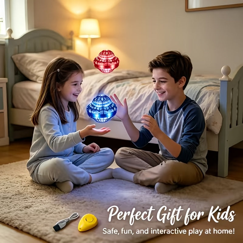 360 Rotating Flying Ball Toy 2-Pack Floating Hover Magic Handheld USB Rechargeable Indoor Outdoor Kids Boys Girls Teens Birthday Christmas Gift
