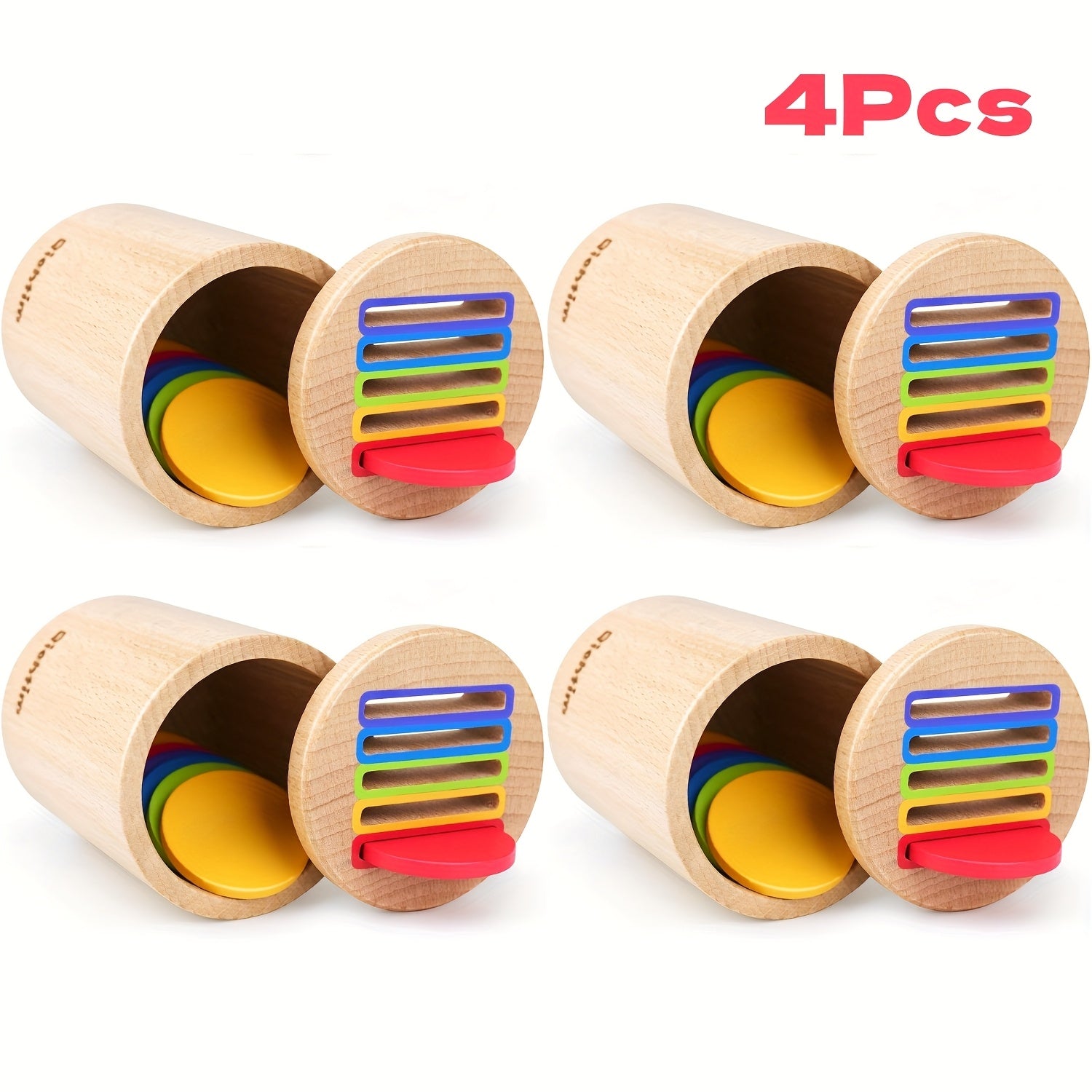 Wooden Color Sorting Toy for Toddlers 1-3 – Montessori Coin Box with 10 Colored Blocks & Drawstring Bag, Fine Motor Skills Educational Toy for Boys and Girls