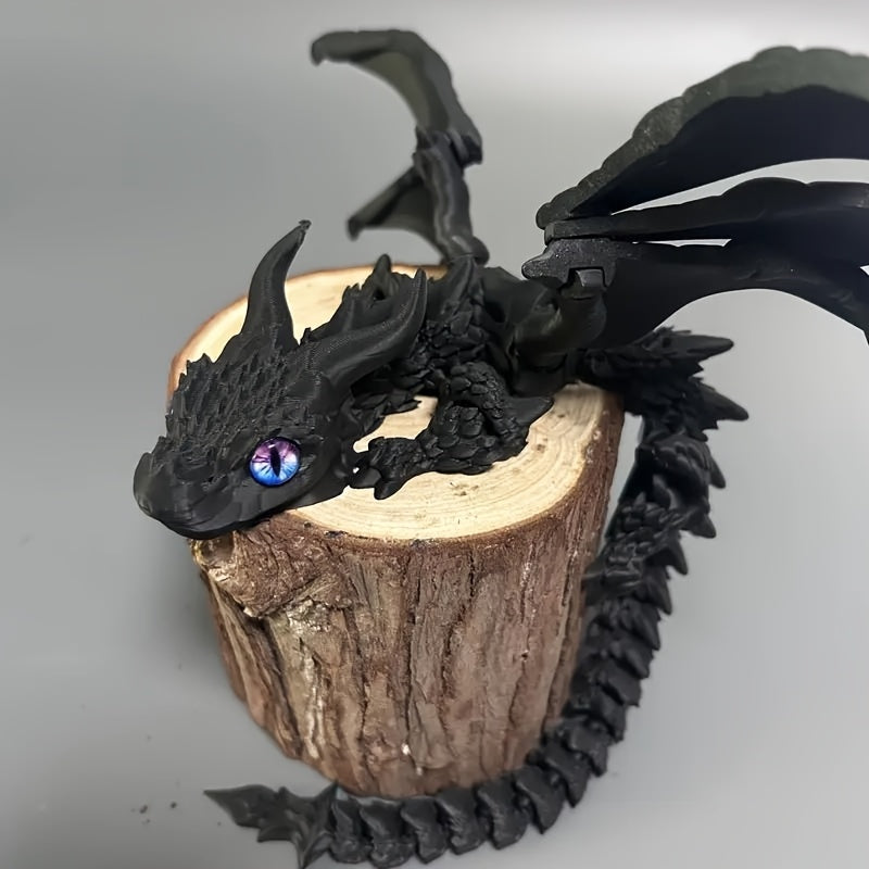 3D Magic Dragon Sculpture Color-Shifting Mystery Eyes Holiday Decor Christmas Halloween CNY Living Room Kitchen Gift