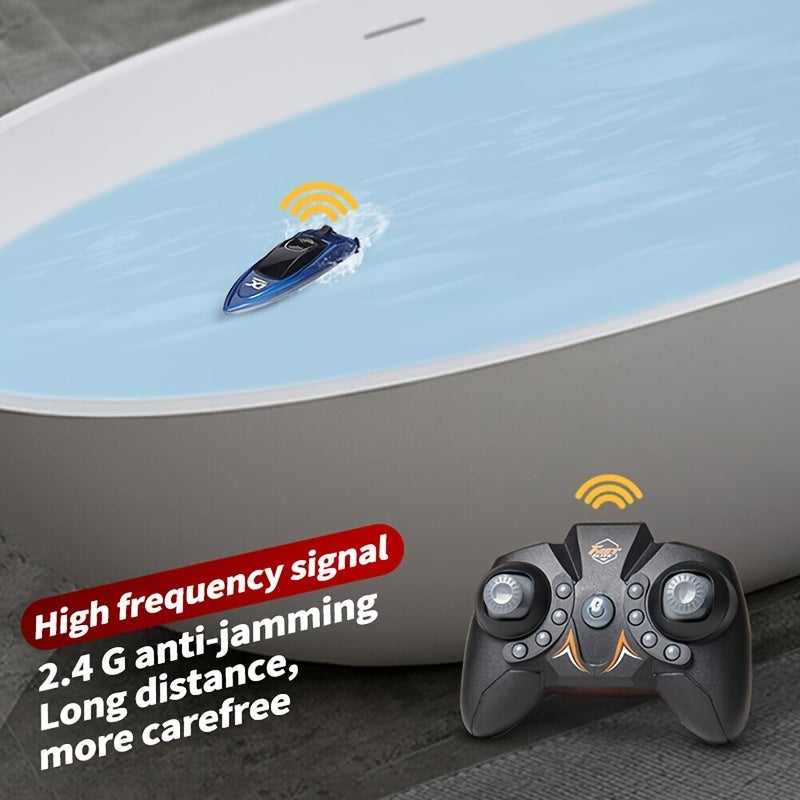 RC Racing Boat Mini High Speed 2.4GHz 4CH Remote Control LED Lights Pool Lake Pond Kids Summer Gift Boys Girls Birthday Christmas Red Blue Green