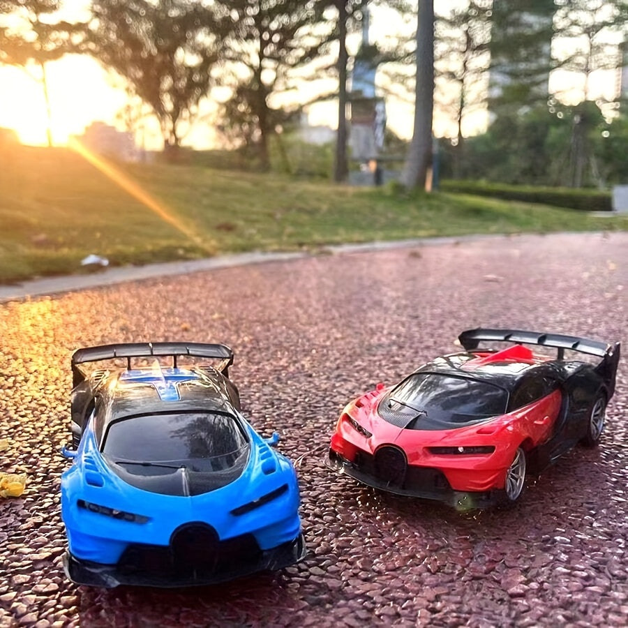 RC Car Toy 1:24 Scale High-Speed Drift Remote Control Car with LED Lights & 4-Channel Control – Kids Birthday Christmas Halloween Gift Blue Black Red