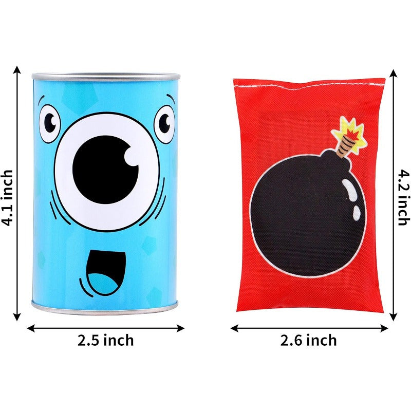 Monster Knockdown Can Game 13pcs – Carnival Bean Bag Toss Set for Kids Ages 3+ Outdoor Lawn Halloween Birthday Easter Party Favor Classroom Gift