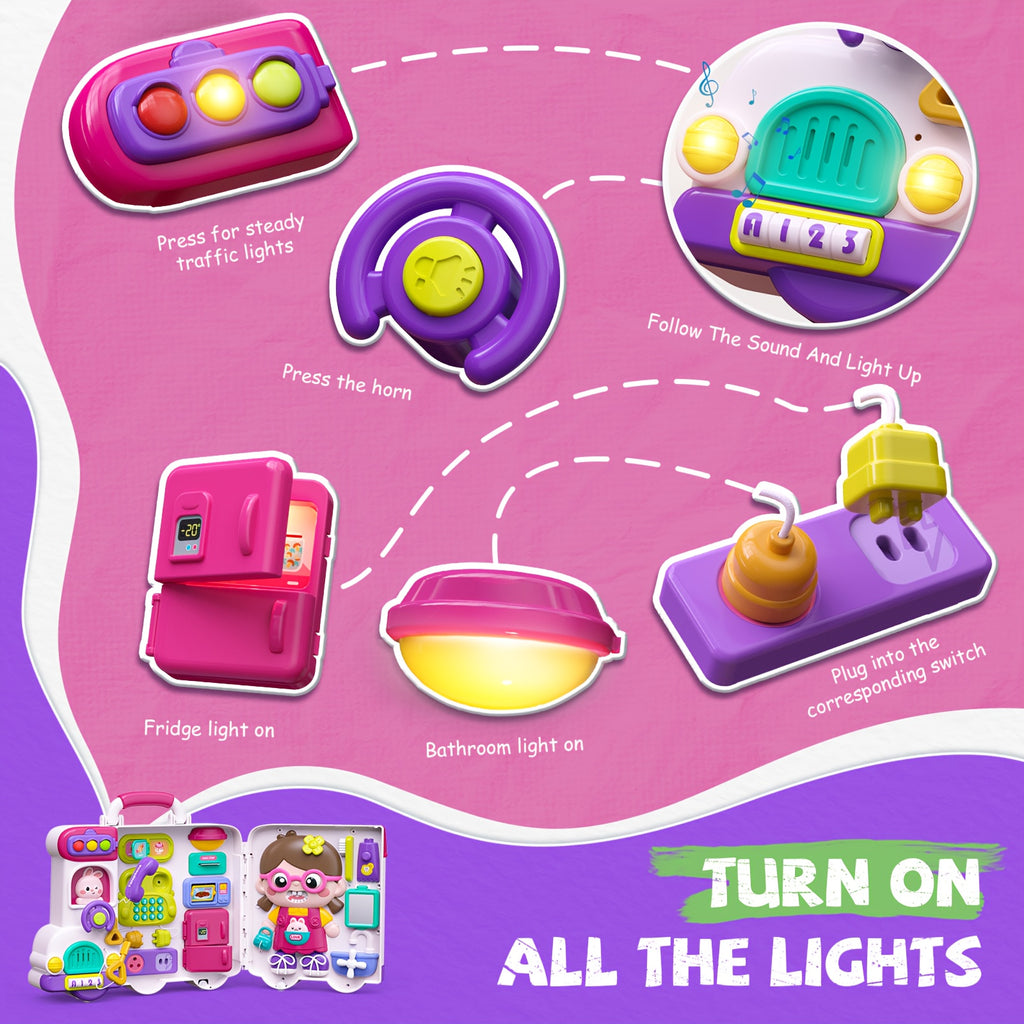54-in-1 Musical Baby Busy Board for Toddlers - Early Educational Toy with Motor Skills Development, Montessori Activity Board, Birthday Gift for Baby Boys Girls 1-3 Years