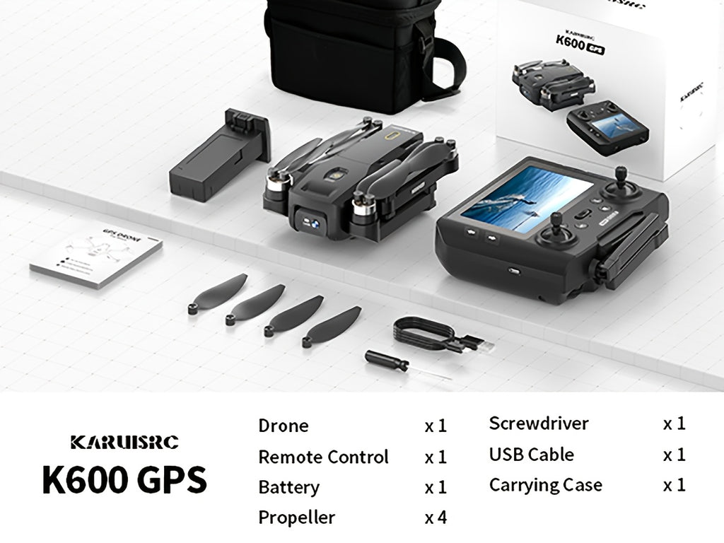 GPS Drone with Camera for Adults, 4.5" LCD RC Screen, Brushless Motor, Follow Me, Auto Return, Gesture Control, Altitude Hold, 3 Speeds, Under 250G – Supports 32G SD Card