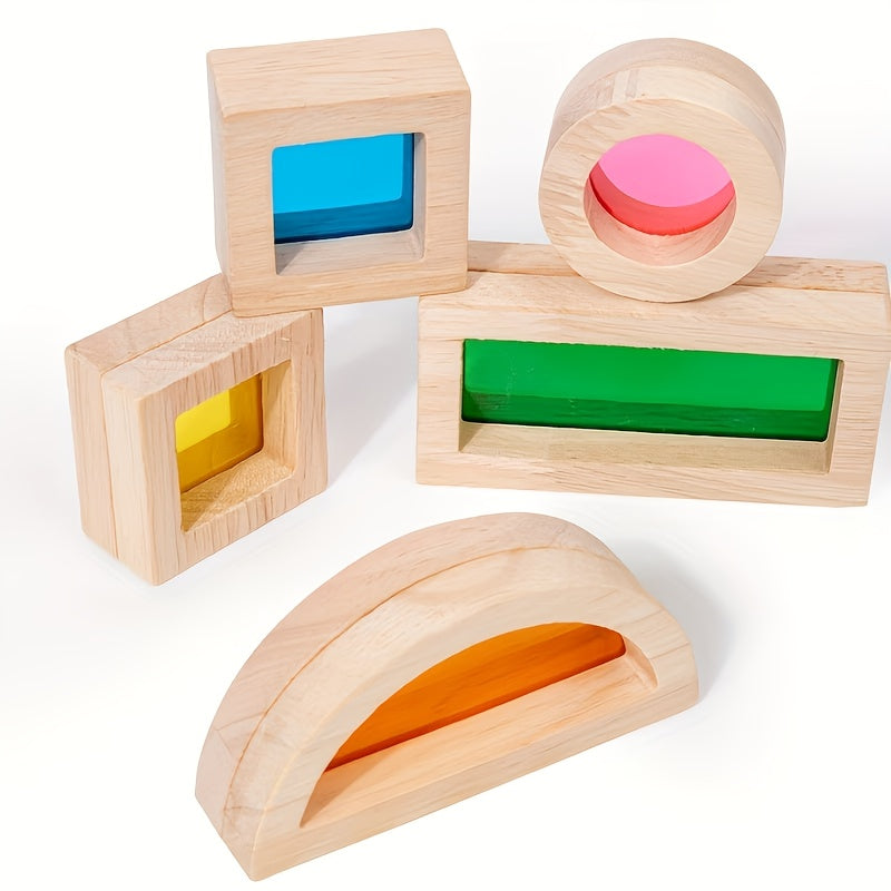 Translucent Colored Acrylic Building Blocks for Kids - Geometric Sensory Construction Toy, Parent-Child Bonding Educational Gift for Birthdays & Holidays