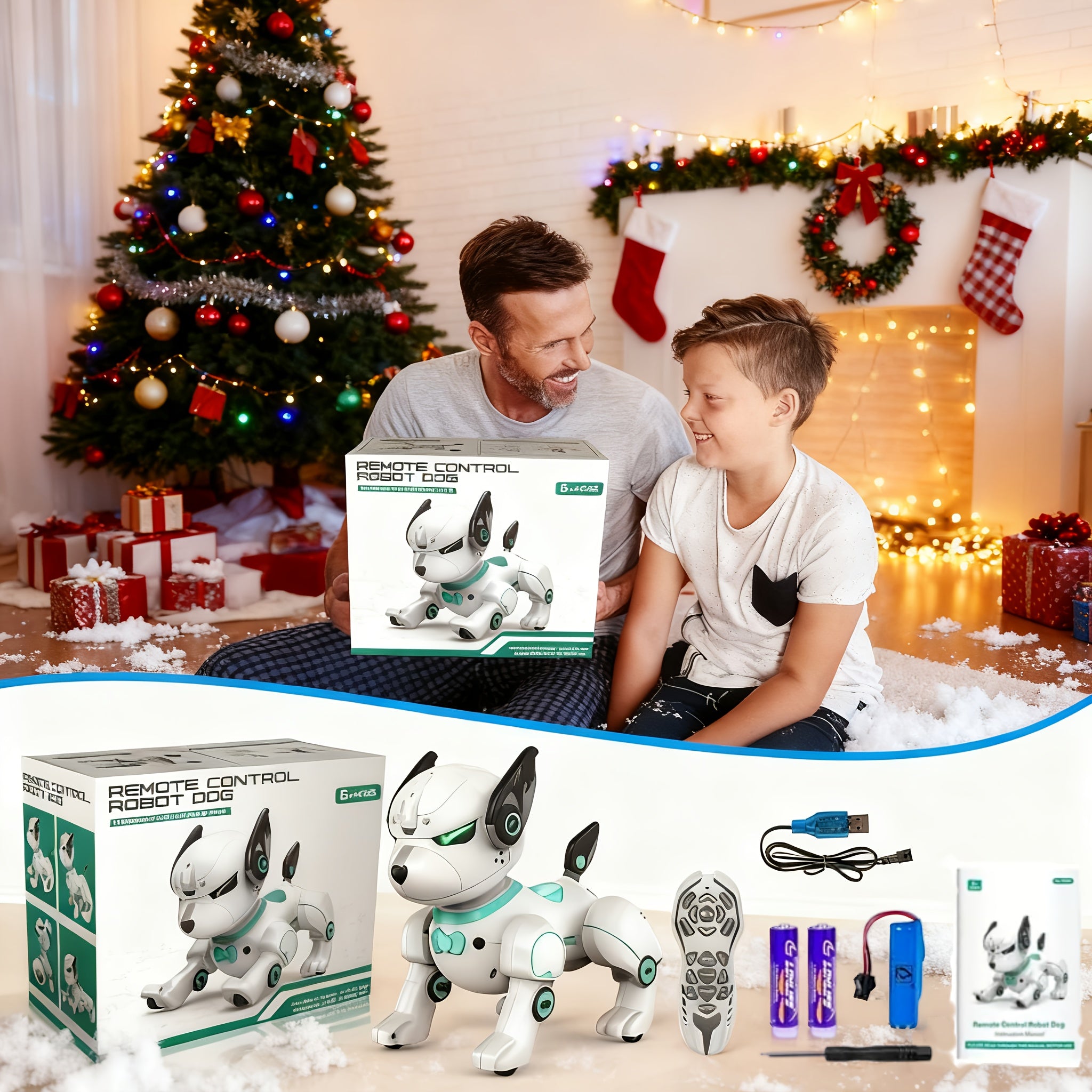 Robot Dog Toy for Kids, Interactive Electronic Pet with Sound & Stunts, AI Programmable Companion, Birthday Gift for Boys Girls Ages 5+
