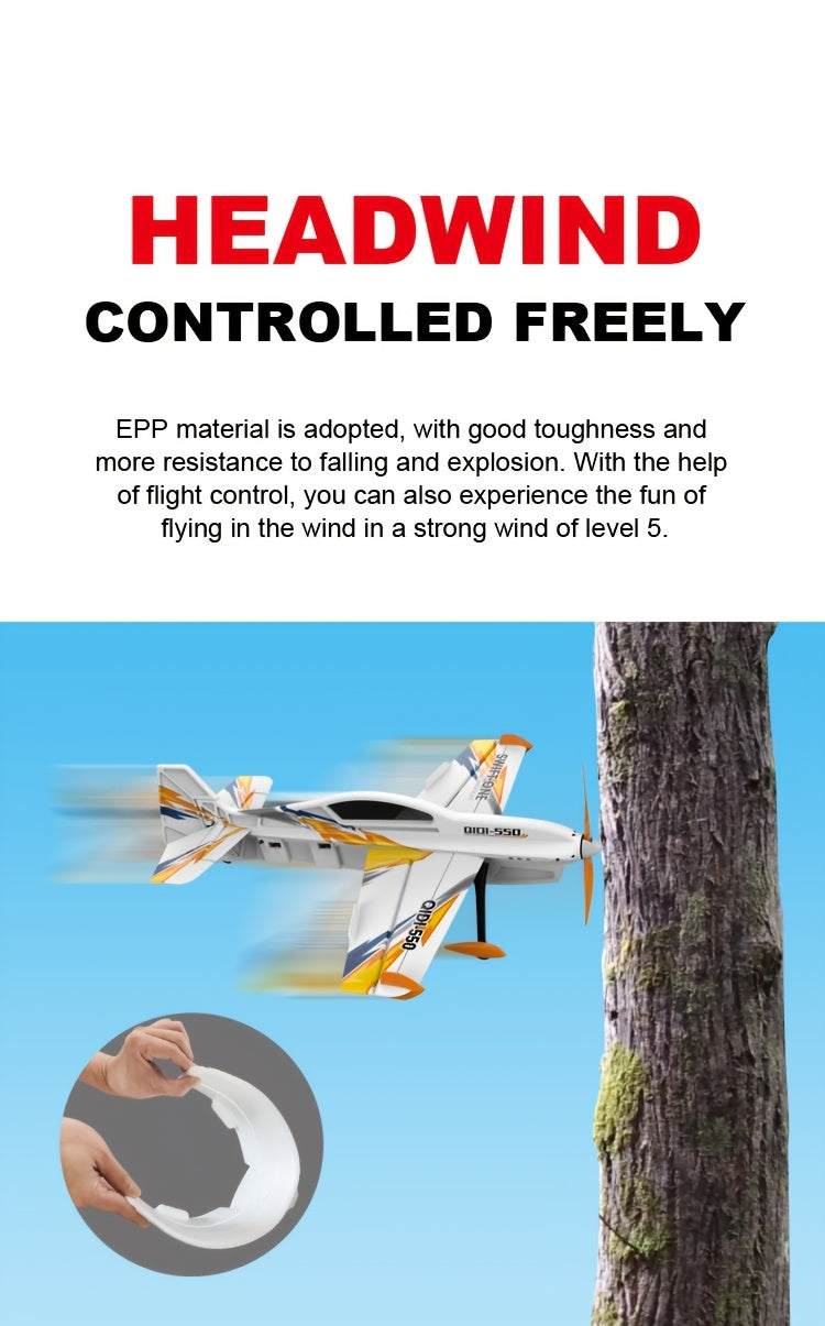 RC Plane 6CH Brushless Motor Remote Control Airplane One-Key Stunt Glider 150M Altitude 2 Batteries Beginner and Experienced Pilots Outdoor Flying Gift