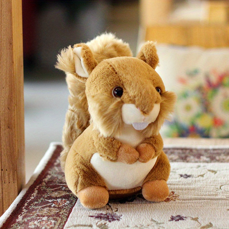 Realistic Squirrel Plush Toy 20cm – Cute Cartoon Squirrel Stuffed Animal Doll, Emotional Companion & Room Decor, Birthday Holiday Gift for Animal Lovers Boys Girls, Easter Valentine’s Day Present