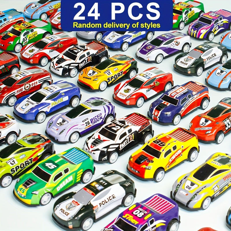 24-Piece Toy Car Set with Storage Box – Colorful Mini Vehicles for Kids Ages 3-12, Birthday & Holiday Gift for Boys & Girls