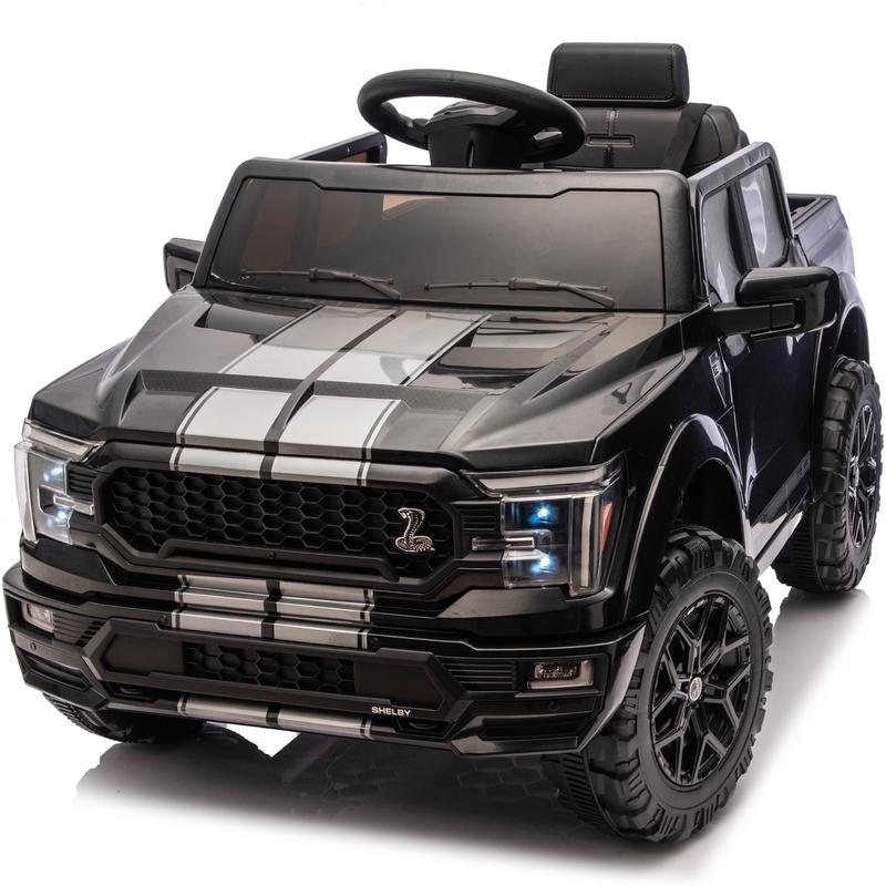 24V Kids Ride On Truck, Hikiddo Ford-Shelby F-150 with Remote Control, Dual 200W Motors, Bluetooth Music, Storage Trunk & 1 or 2 Seats