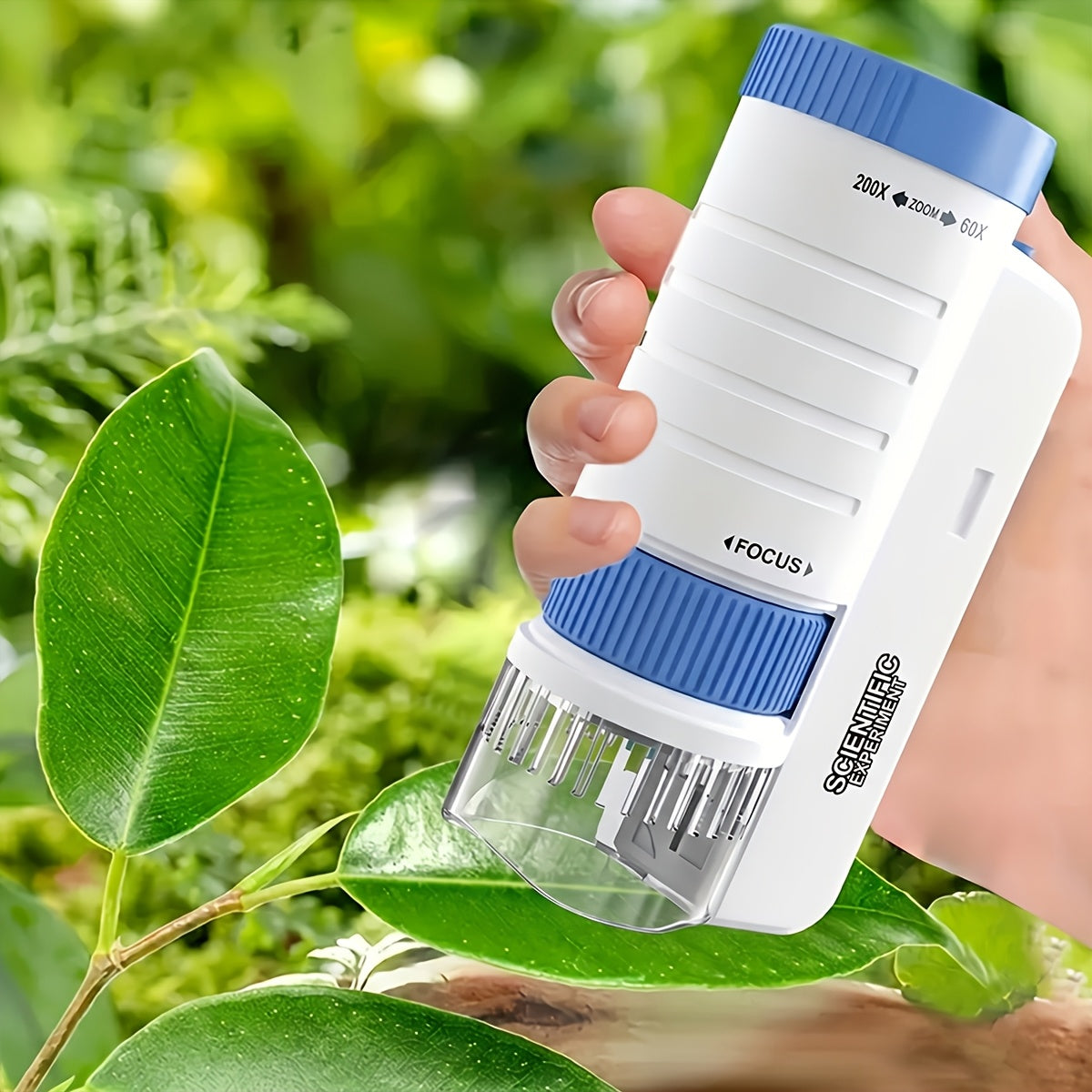 Kids Portable Microscope 60X-200X Zoom – LED Light STEM Science Toy for Outdoor Exploration, Educational Gift for Boys Girls Ages 5+, Back to School Birthday Gift