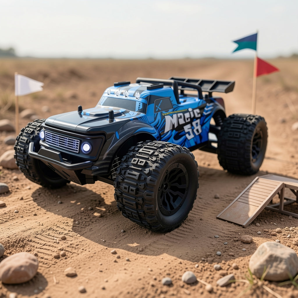 1:18 Scale RC Car 25MPH Dual Motor Off-Road Remote Control Car with Dual Color Sturdy Shell – High-Speed Racing Track Car for Boys Kids Halloween Christmas Gift