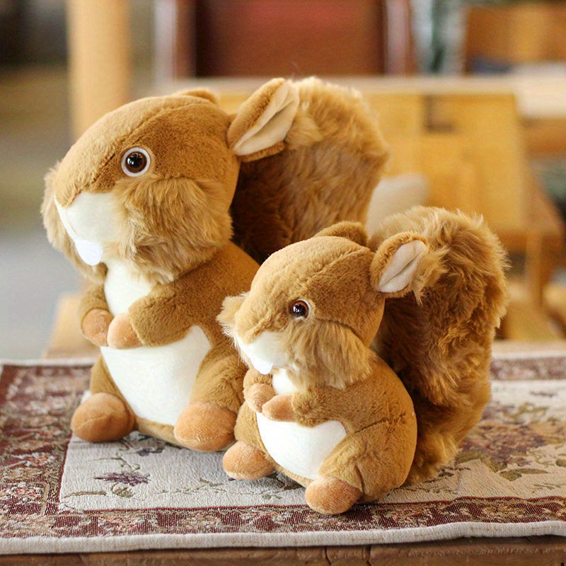 Realistic Squirrel Plush Toy 20cm – Cute Cartoon Squirrel Stuffed Animal Doll, Emotional Companion & Room Decor, Birthday Holiday Gift for Animal Lovers Boys Girls, Easter Valentine’s Day Present