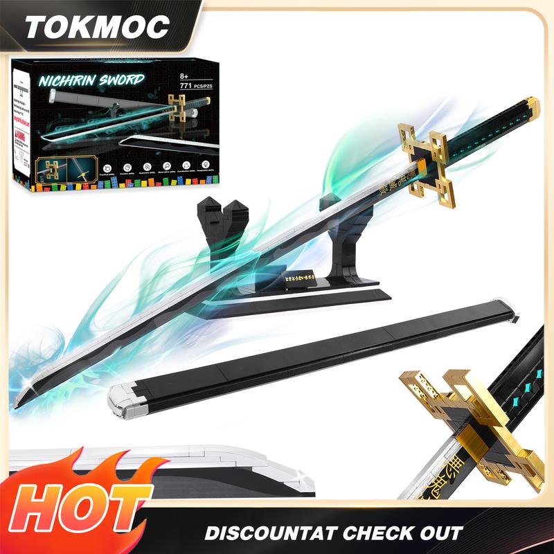 Anime Sword Building Block Set by TOKMOC with Display Stand and Scabbard, ABS Construction Model Kit for Ages 12+, Cosplay Display and Collector Gifts