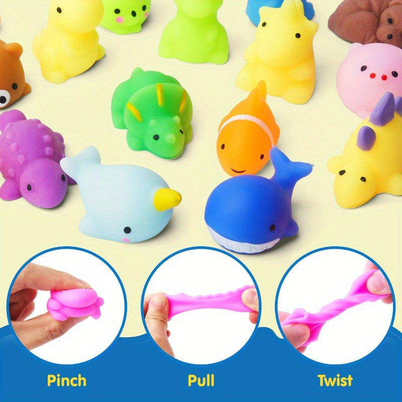 Mini Mochi Squishies 100 Pack – Kawaii Animal & Fruit Squishy Toys for Kids, Classroom Prize, Birthday Party Favor, Halloween Goodie Bag Filler for Boys & Girls