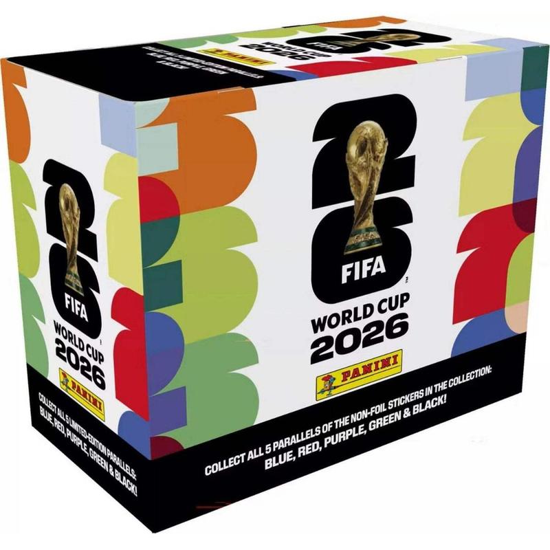 2026 Panini FIFA World Cup Soccer Sticker Box – 25 Packs, 175 Stickers, 5 Parallels, 6 Toploaders & StreetCards Magnet – Collector Gift for Soccer Fans