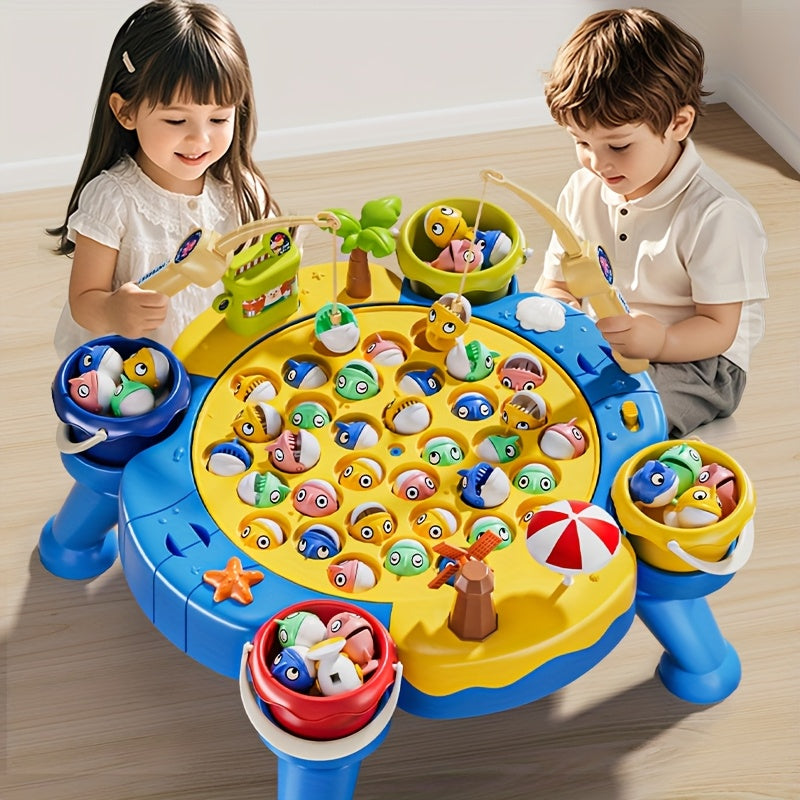 Kids Magnetic Fishing Game Toy 66pcs Ocean Theme 1-8 Players Educational Fine Motor Skills Toddler Boys Girls Birthday Holiday Gift Ages 1-8