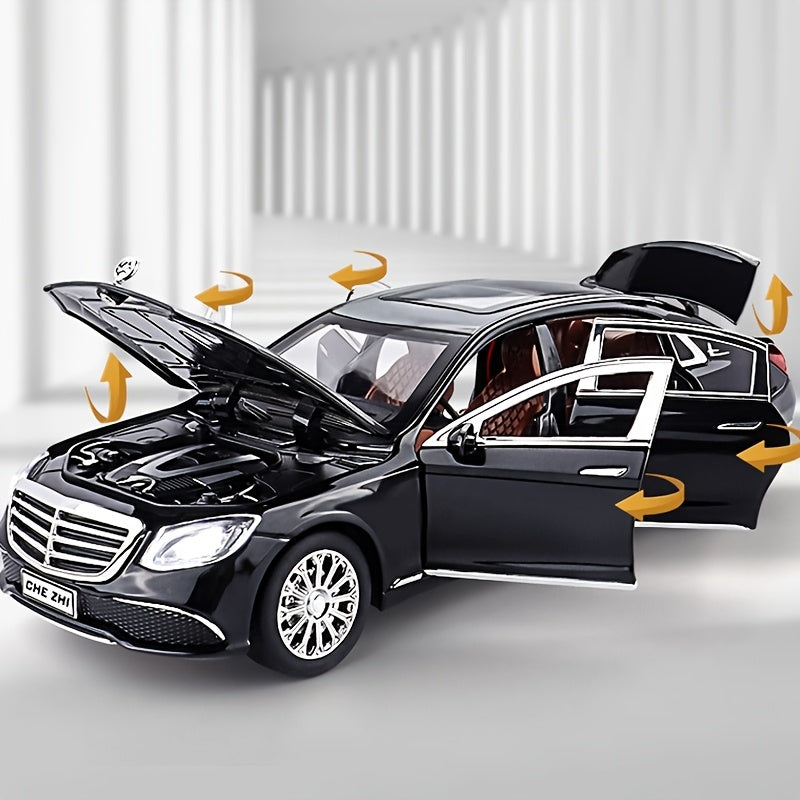 Die-Cast Mercedes-Benz E300 Model Car 1:24 Scale – Zinc Alloy Collectible with Openable Doors, Detailed Interior, Desktop Decor Gift for Car Enthusiasts