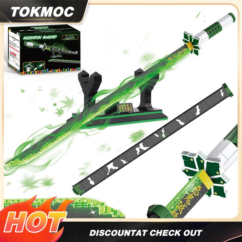 Anime Sword Building Block Set by TOKMOC with Display Stand and Scabbard, ABS Construction Model Kit for Ages 12+, Cosplay Display and Collector Gifts