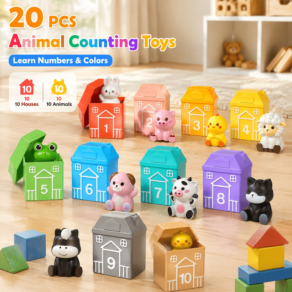 Farm Animal Toys Set of 20 Figures – Educational Playset for Toddlers Boys & Girls Colorful Animal Figurines Birthday Christmas Gift
