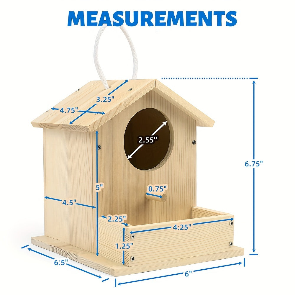 Wooden Birdhouse Kit for Kids Build & Paint Your Own 2-Pack DIY Arts Crafts Set with Brushes Paint Family Activity Birthday Christmas Gift for Boys Girls