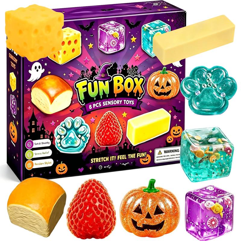 Squishy Fidget Toy Set, Cute Slow Rising Sensory Squeeze Toys for Teens and Adults, Desk Breaks, Halloween Party Favors and Birthday Gifts