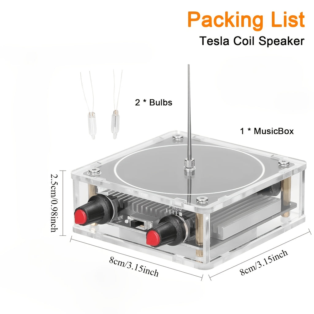 Tesla Coil Music Arc Plasma Loudspeaker – Wireless Transmission Experiment Desktop Model, STEM Science Toy for Teens Adults, Cool Birthday Gift for Boys Ages 15+