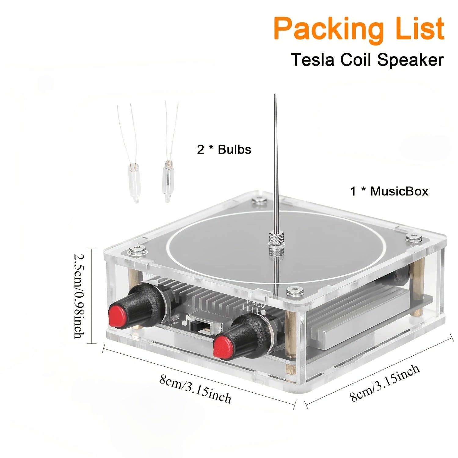 Tesla Coil Music Arc Plasma Loudspeaker – Wireless Transmission Experiment Desktop Model, STEM Science Toy for Teens Adults, Cool Birthday Gift for Boys Ages 15+