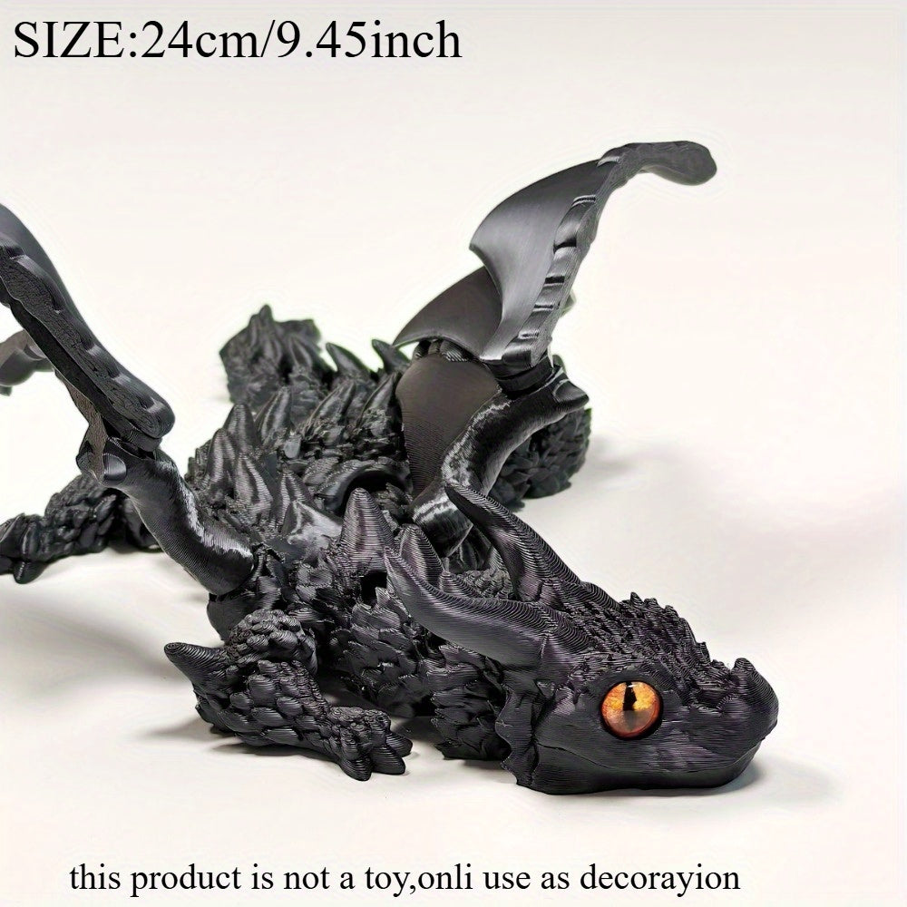 3D Magic Dragon Sculpture Color-Shifting Mystery Eyes Holiday Decor Christmas Halloween CNY Living Room Kitchen Gift