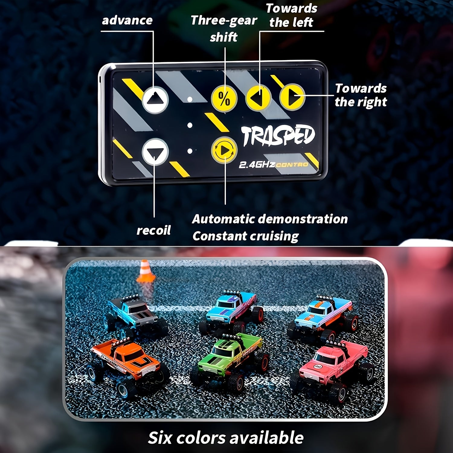 Mini RC Monster Truck 1/64 Scale 2.4GHz Die-Cast Alloy Off-Road Climbing Car with Shock Absorber - High Speed RC Gift for Adults Kids Boys