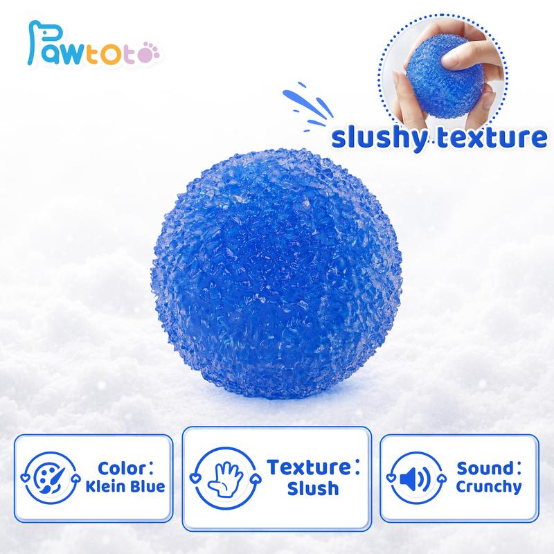 Mochi Squishy Ball by Pawtoto, Handmade Crystal Dumpling Sensory Fidget with Ice Crack, Slush or Fluffy Textures for Teen and Adult Gifts