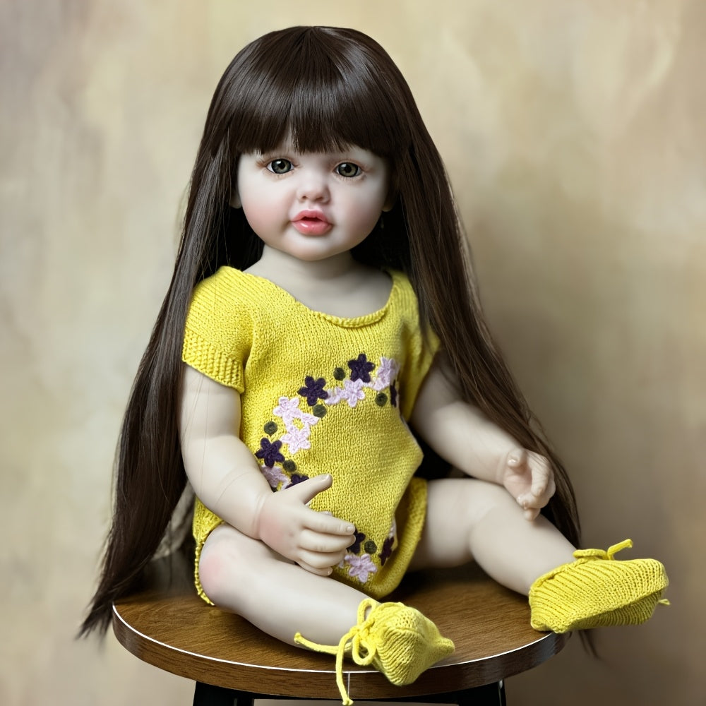 Reborn Baby Doll Girl 22 Inch Full Vinyl Bathable Princess Toddler – Outfit Pacifier Bottle Birth Certificate Gift Box Kids Collectors Birthday Christmas Gift