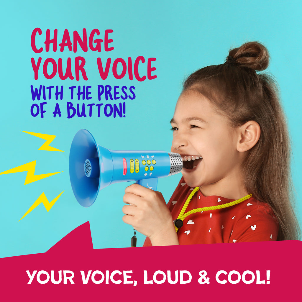 Voice Changer Megaphone Toy for Kids 5-in-1 - LED Lights, USB Rechargeable, Echo & Volume Control, Toddler Microphone for Pretend Play, Birthday Gift for Boys & Girls