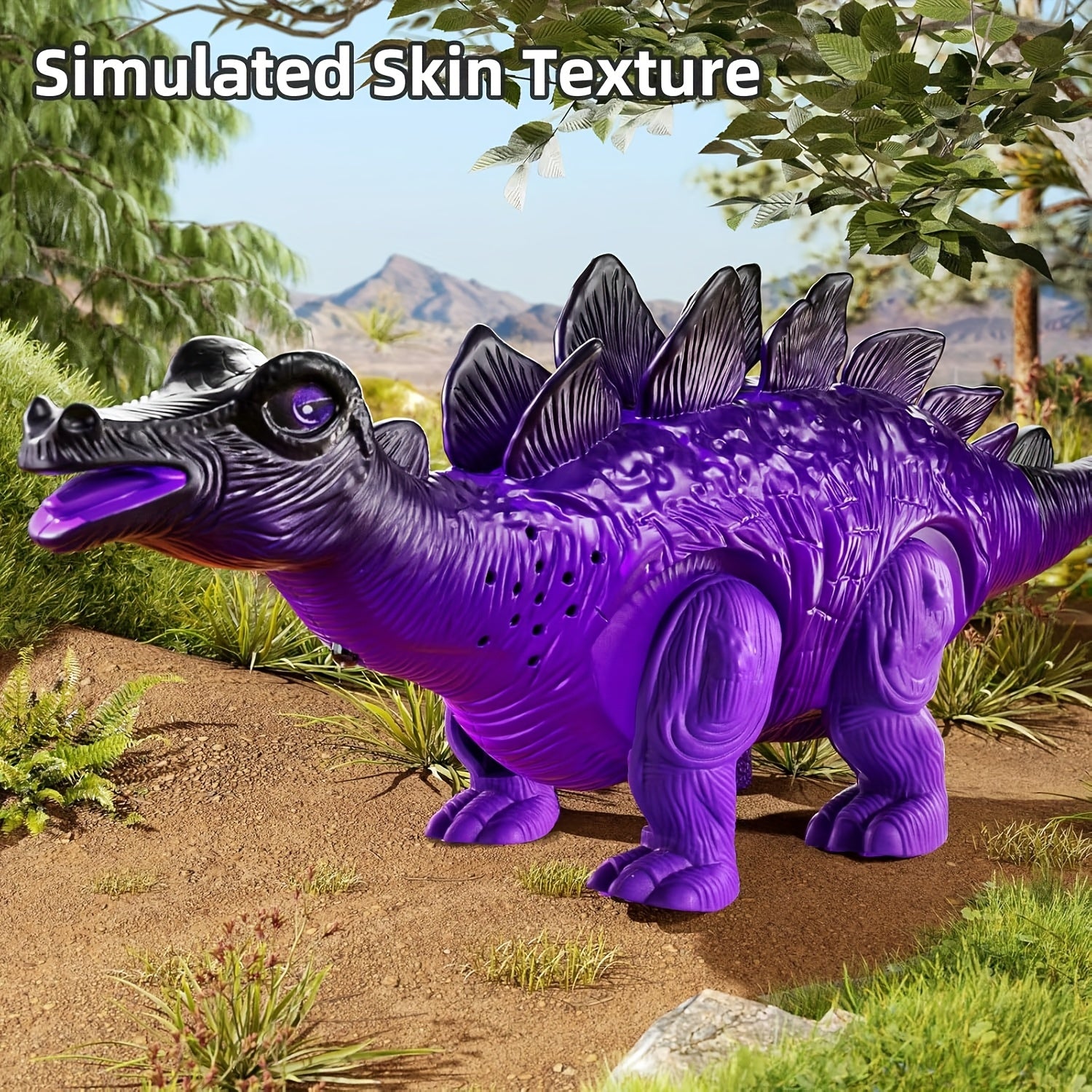 Electric Walking Dinosaur Toy Set 3-Pack with Sound & Light – T-Rex, Brachiosaurus & Stegosaurus Jurassic Dino Figures – Birthday & Christmas Gift for Boys Ages 3-7
