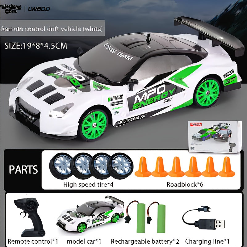 RC Drift Car 1:24 Scale 4WD High-Speed Remote Control Drifting Race Car Toy, Birthday Christmas Gift for Boys Girls Adults Kids